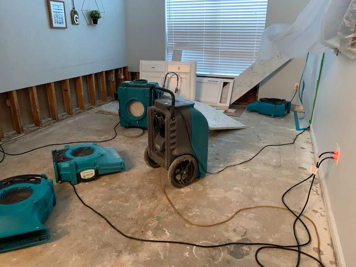 Dehumidifier in flood-cut room for Water Extraction & Removal in Chelsea